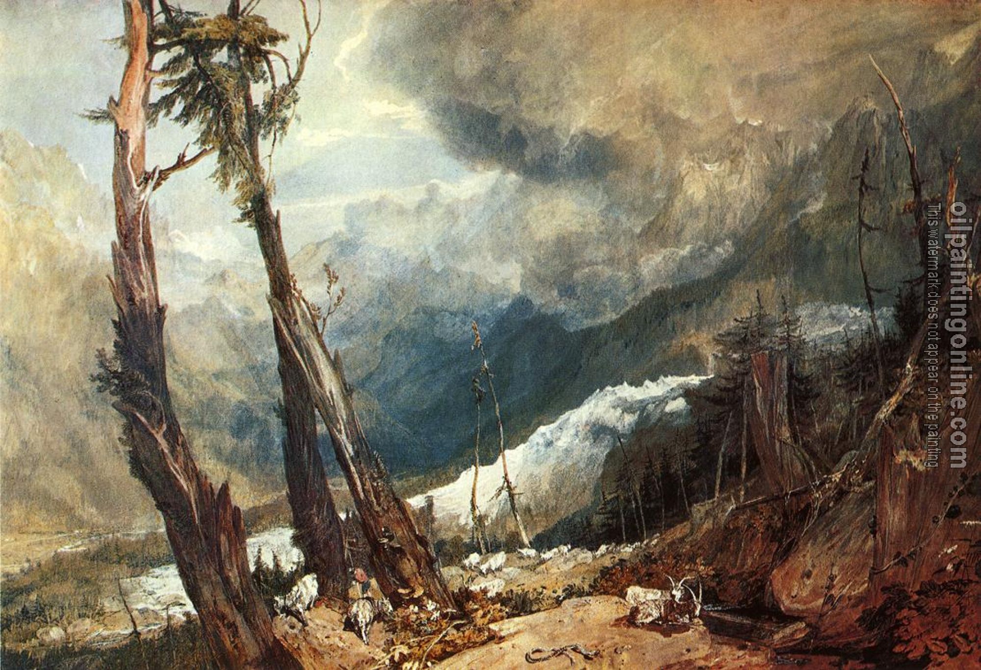 Turner, Joseph Mallord William - Glacier and Source of the Arveron, Going Up to the Mer de Glace